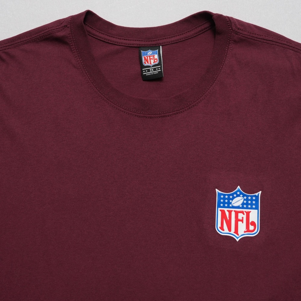 NFL Shield Logo Graphic Tee Mens 2XL Burgundy Football Gameday Shirt Big Tall - Picture 8 of 13